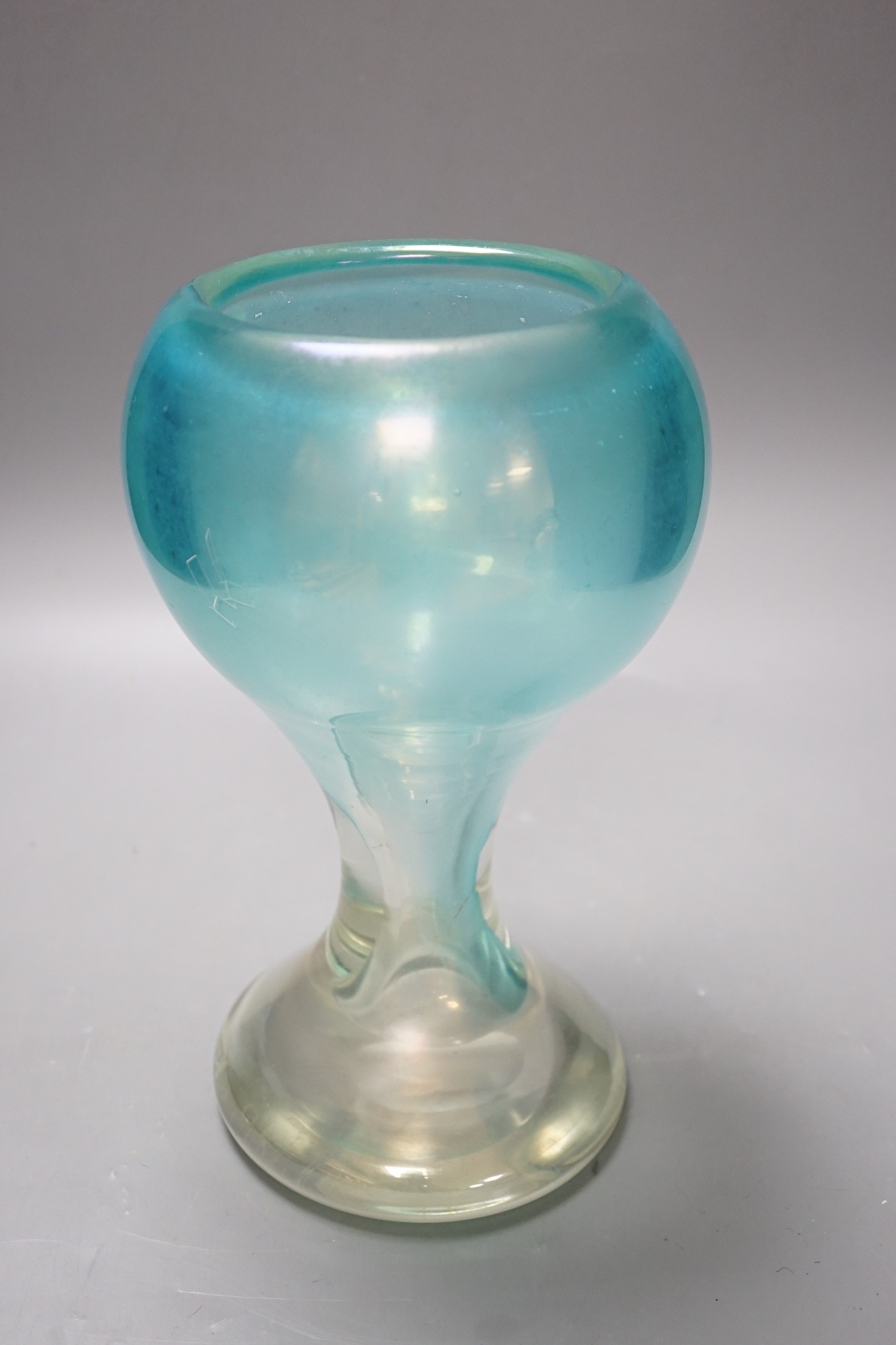 A Studio iridescent cased glass vase, 29cm